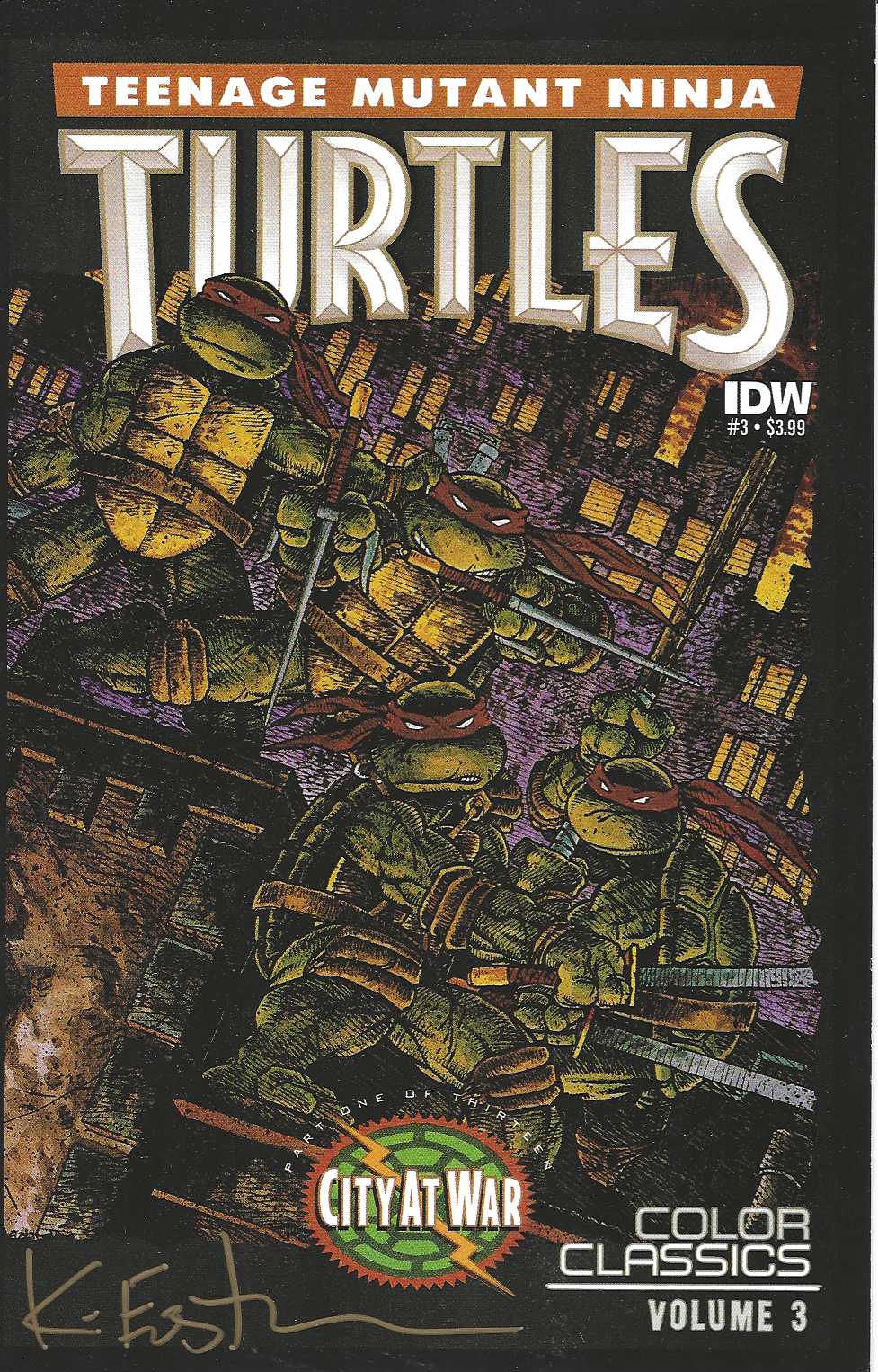 TMNT Color Classics Vol. 3 3 SIGNED Kevin Eastman Studios