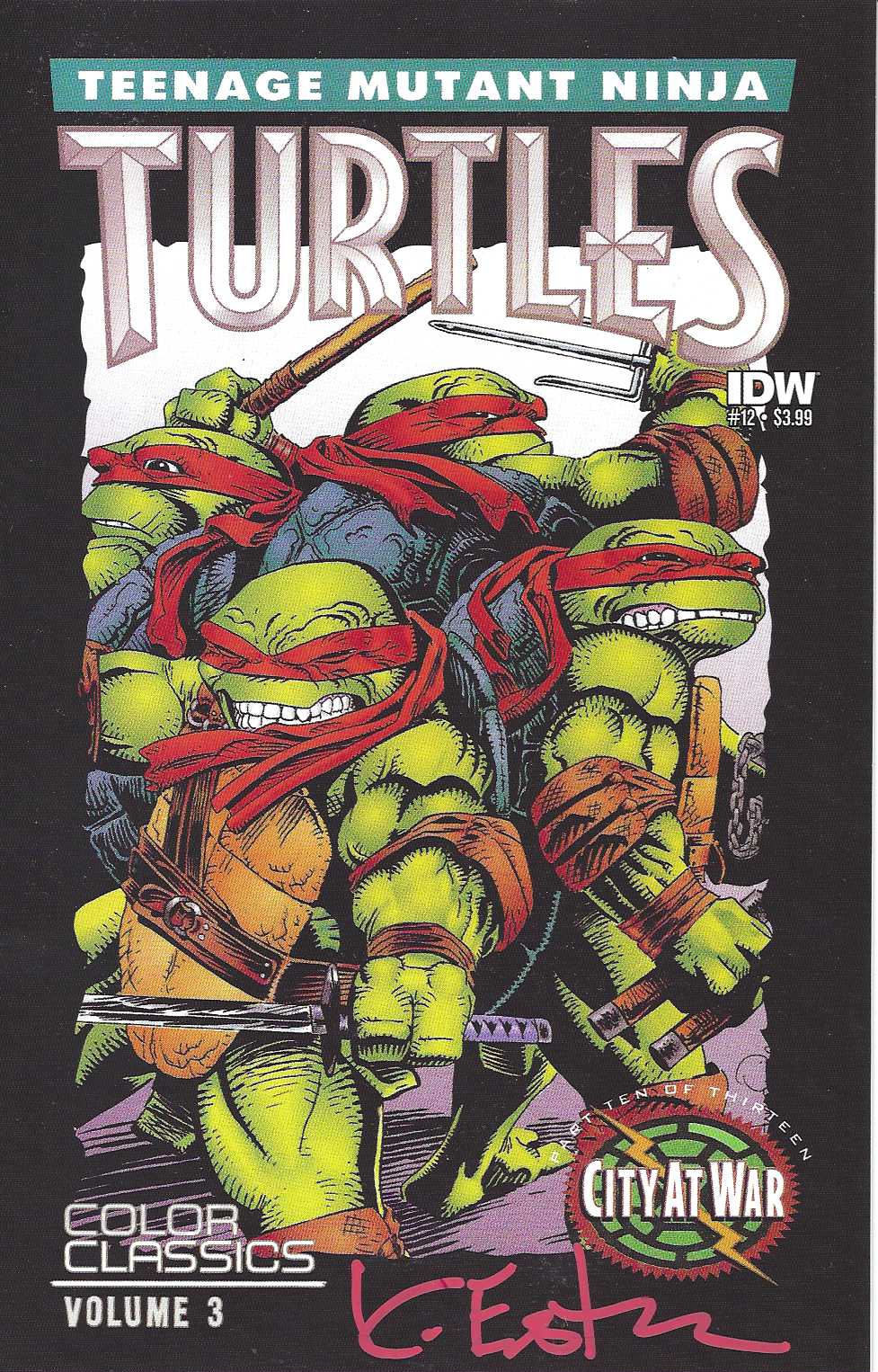 TMNT Color Classics Vol. 3 12 SIGNED Kevin Eastman Studios