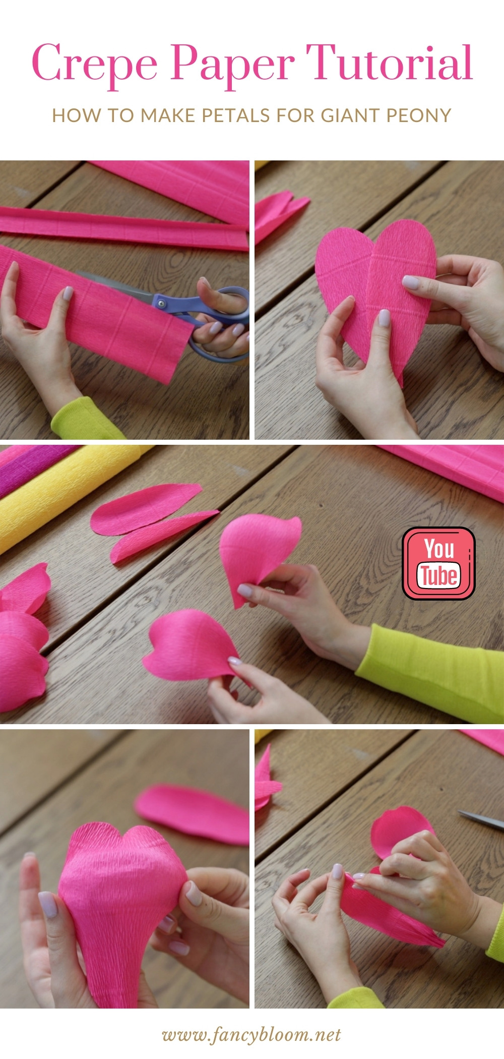 How to make peony petals from crepe paper FancyBloom