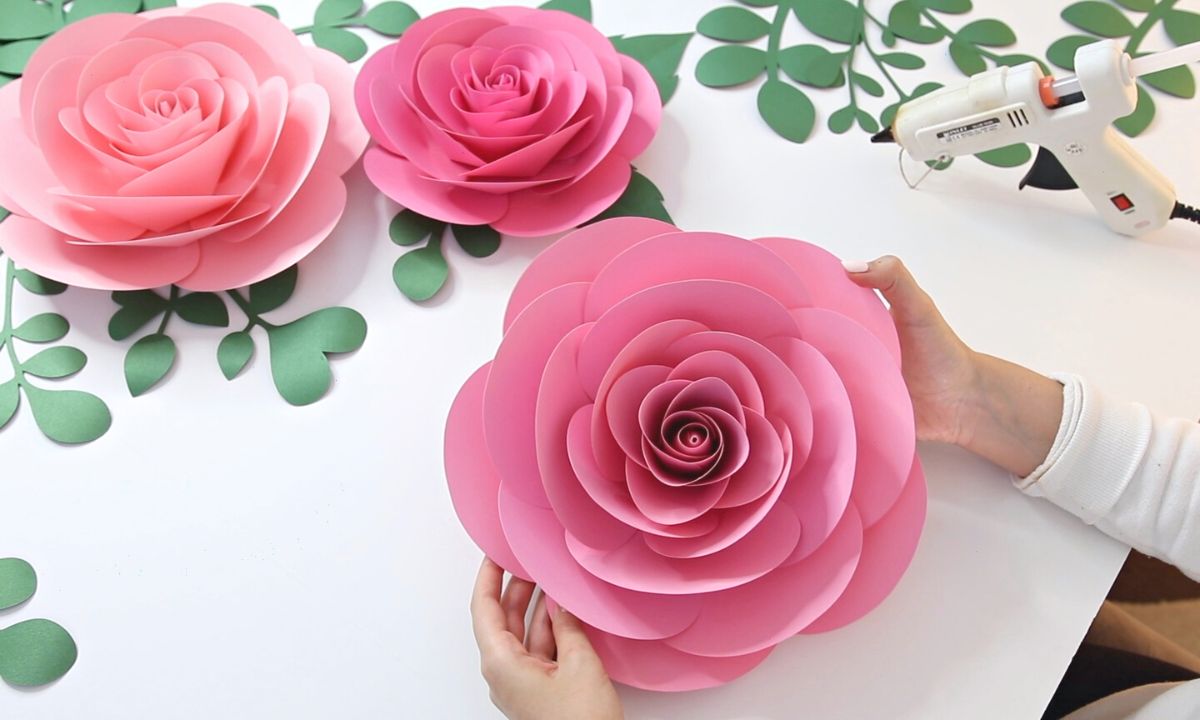 How To Make Big Paper Roses Step By Step (+ FREE Template) FancyBloom