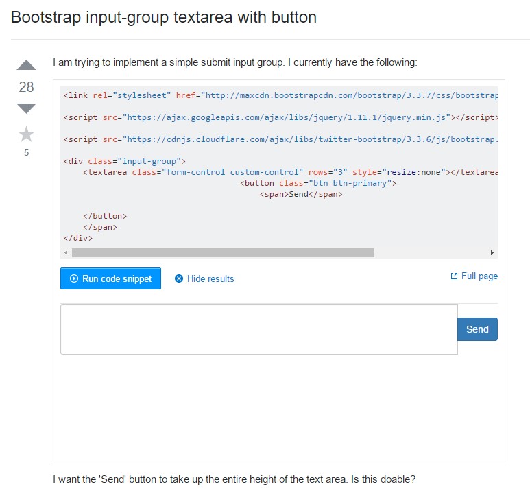 Bootstrap Textarea Group