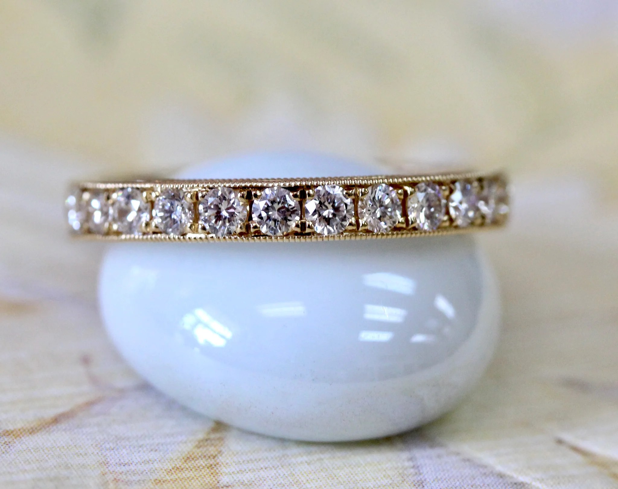 Diamond Eternity Band Yellow Gold Fancy Flea Antiques