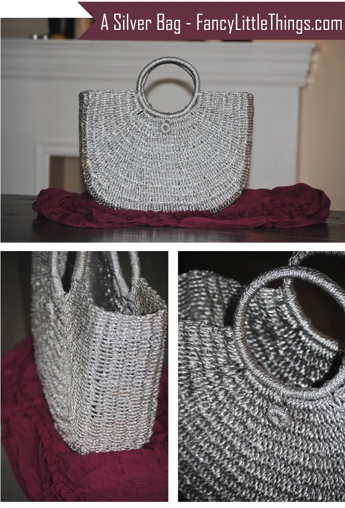 a silver bag {Metallic Spray Paint Fun!}