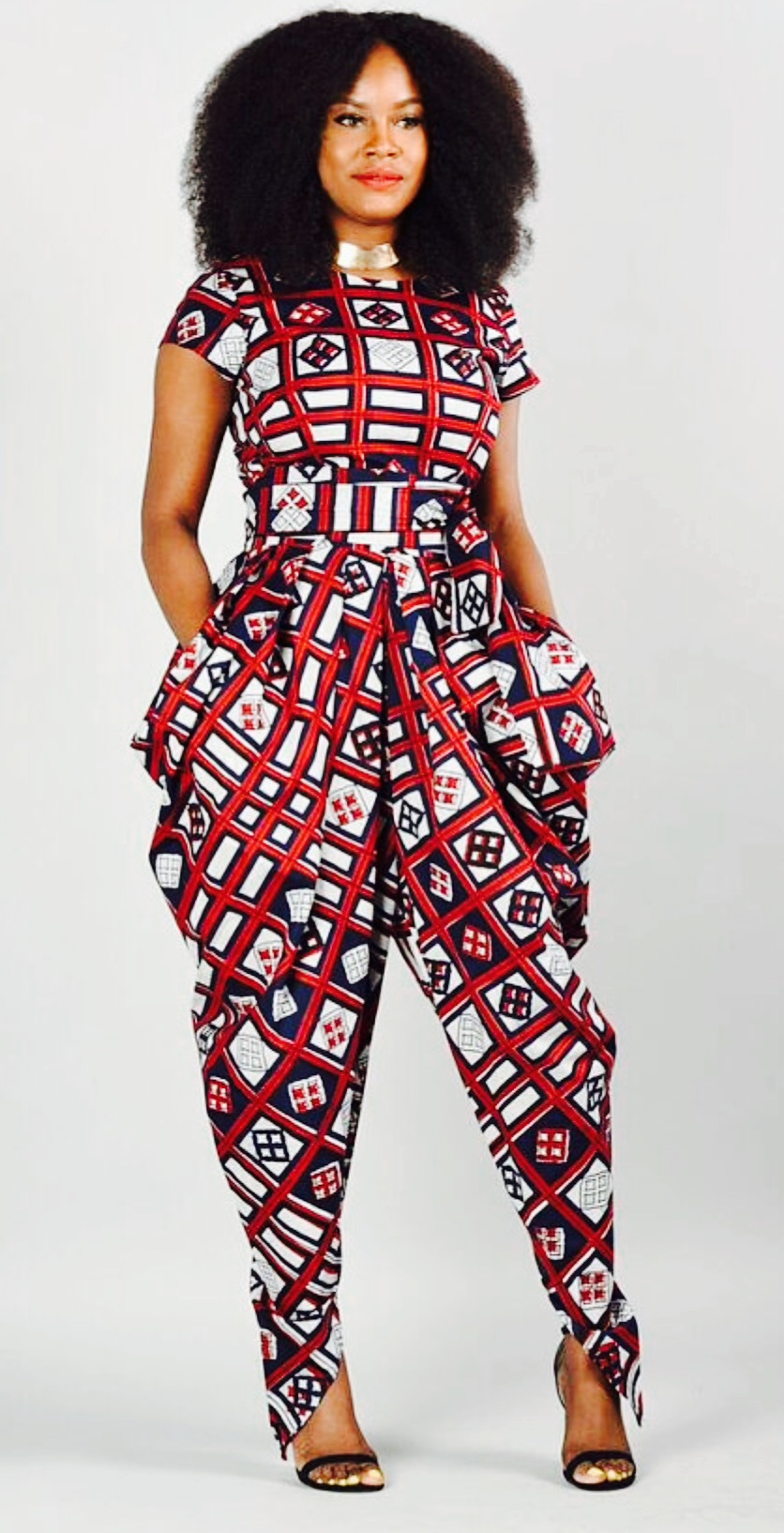 African Print Jumpsuit Fancy La Femme