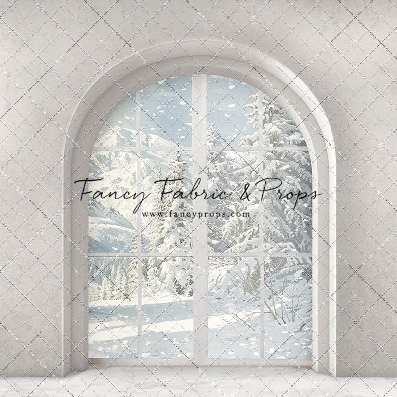Winter Arch Window Fancy Fabric & Props
