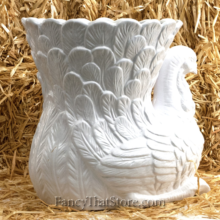 White Ceramic Turkey Vase — Fancy That Store