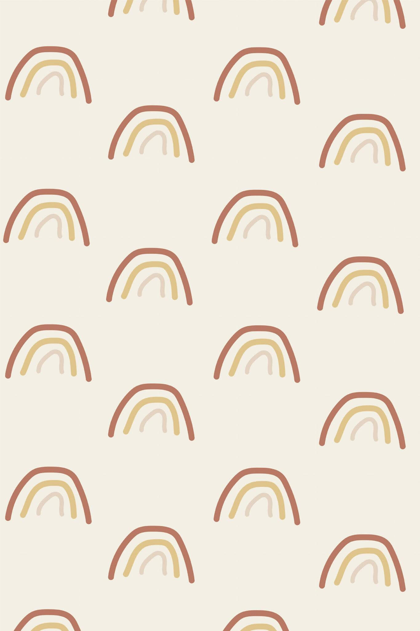 Neutral boho rainbow Wallpaper Peel and Stick or NonPasted