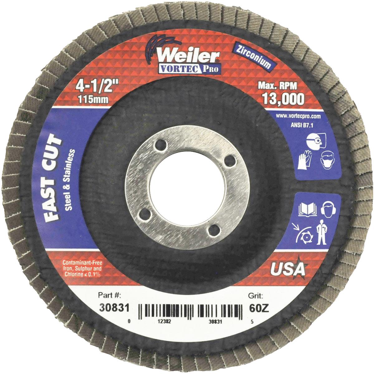 Weiler Brush 30831 Vortec Tpe 29 Angle Grinder Flap Disc F & F Industrial