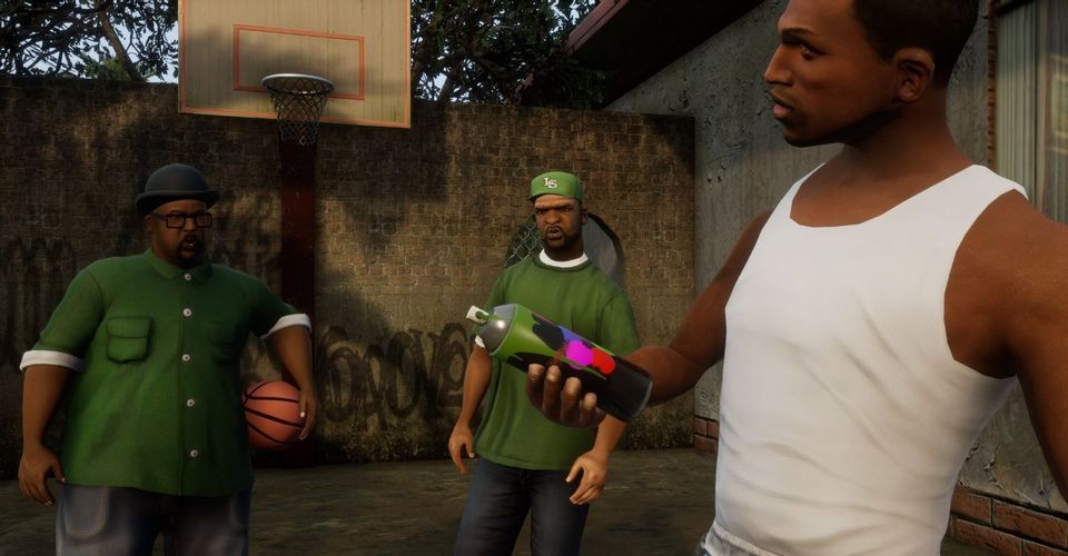 CJ, Big Smoke, and Sweet in GTA: San Andreas