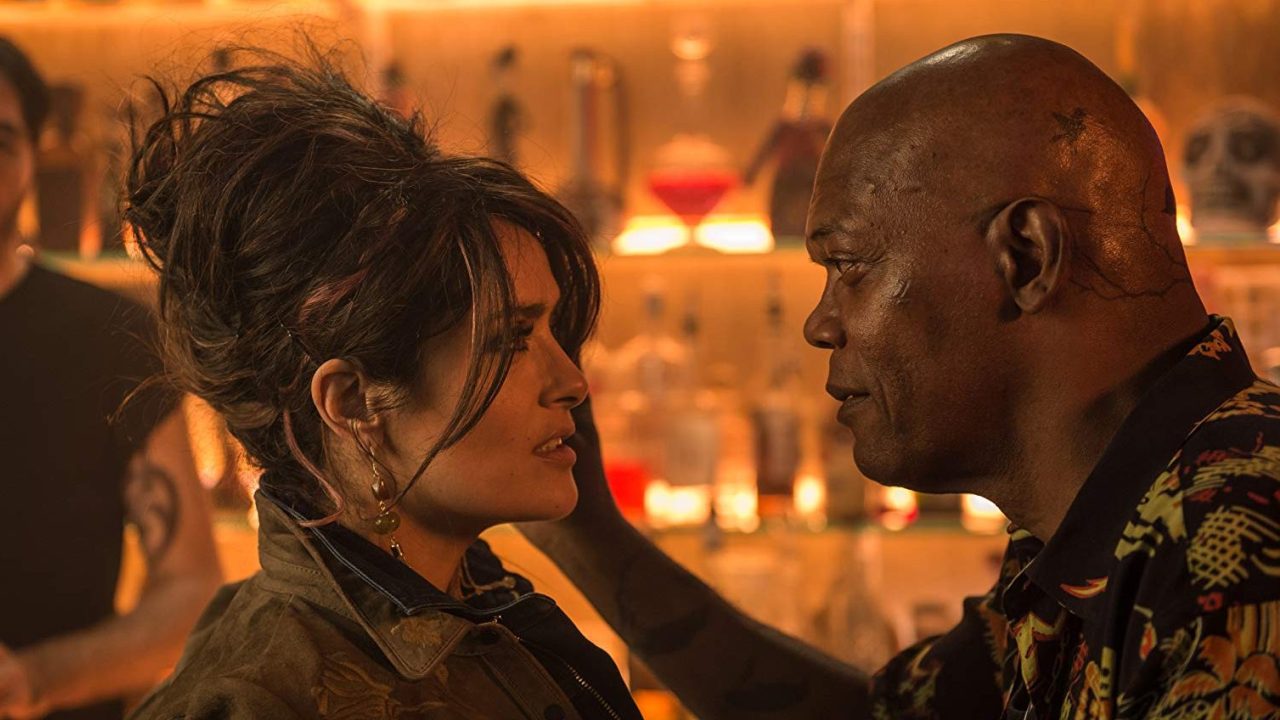 Samuel L. Jackson and Salma Hayek in The Hitman&rsquo;s Bodyguard