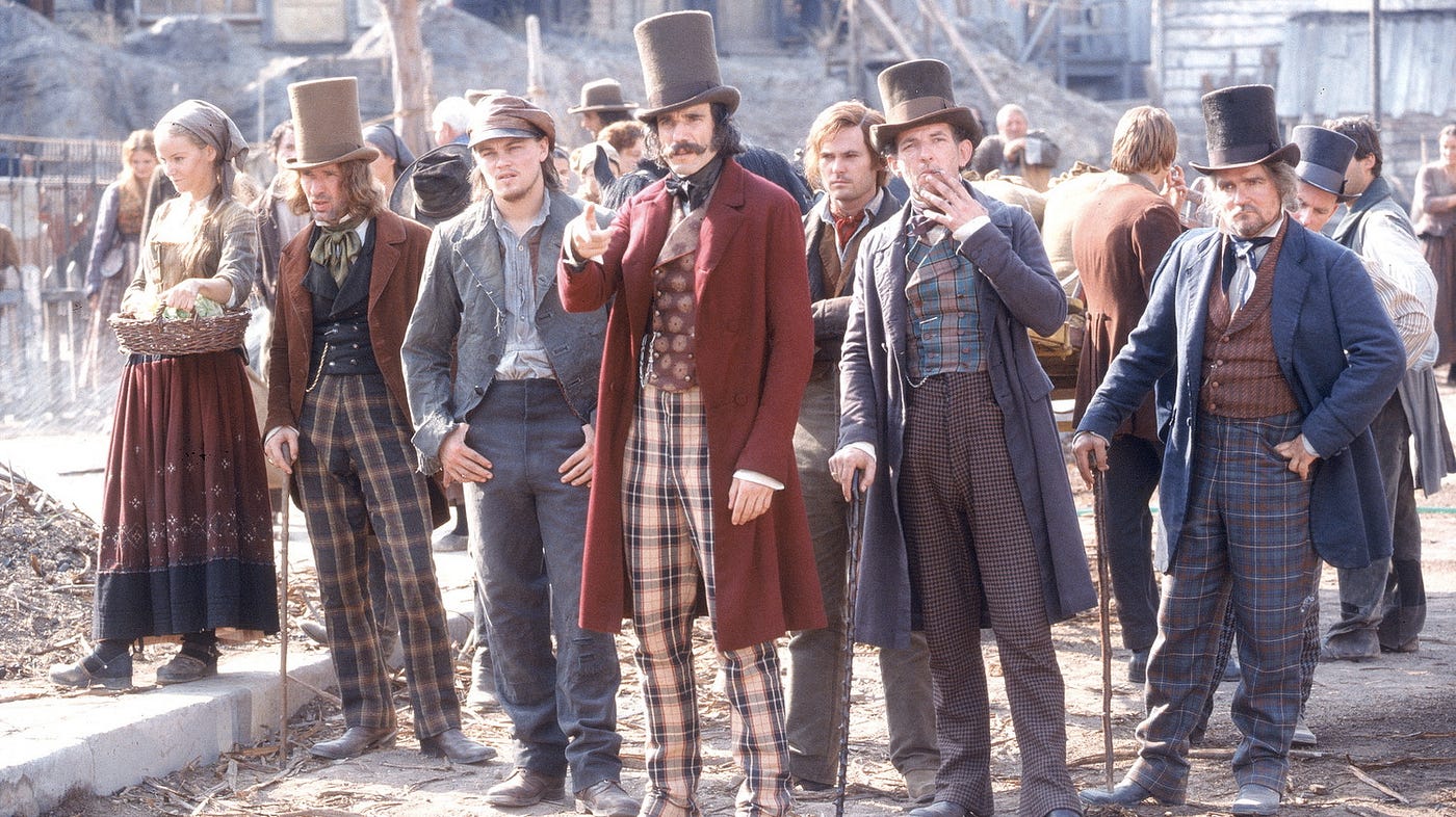 Cast looking on in Gangs of New York