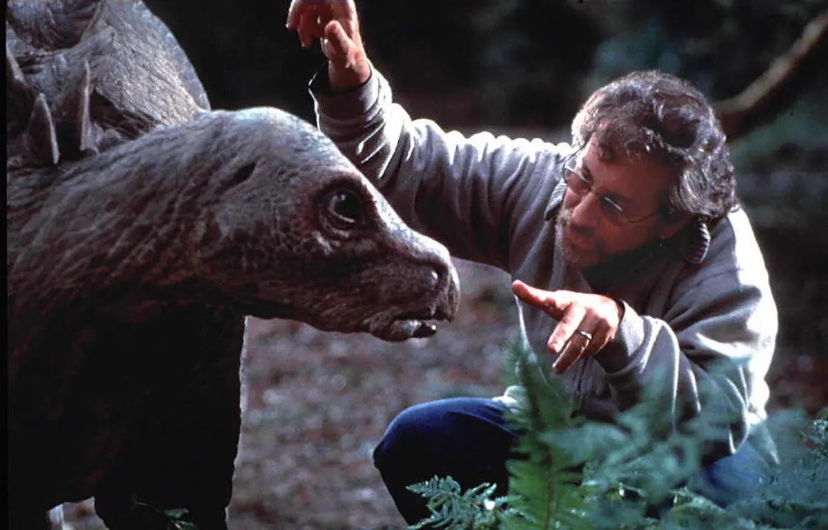 Steven Spielberg on the sets of Jurassic Park