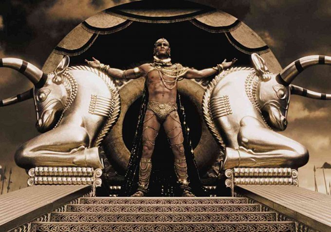 Xerxes strikes a magnificent pose