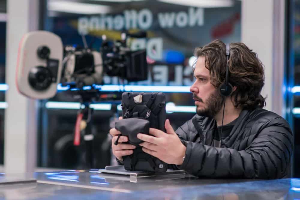 Edgar Wright on movie set