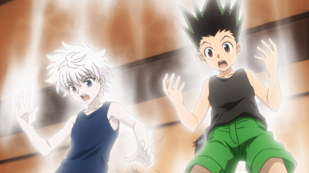 Killua and Gon using Nen in Hunter x Hunter