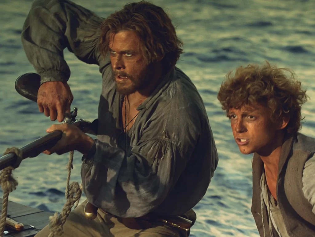 Chris Hemsworth and Tom Holland in a still from In The Heart of The Sea