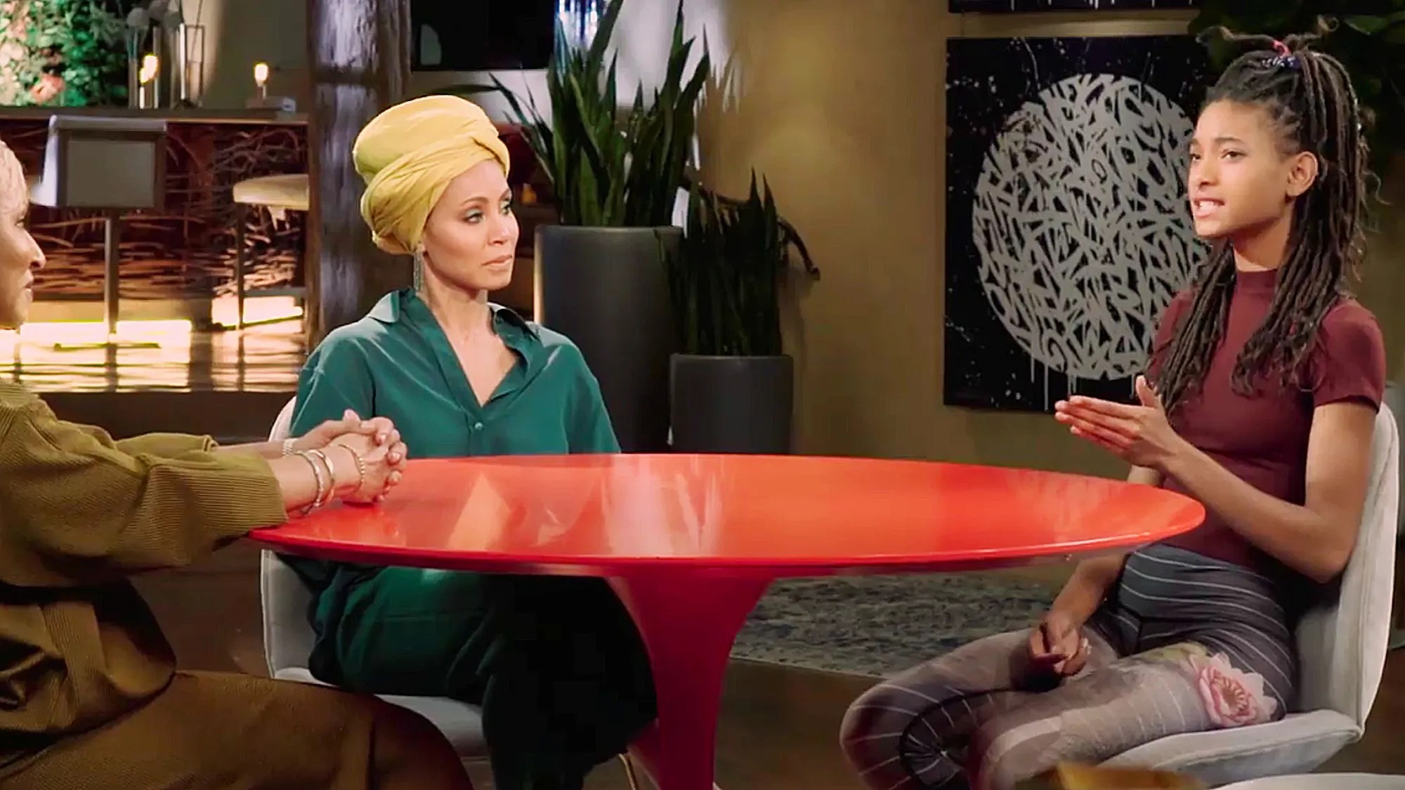Jada and Willow Smith in a still from Red Table Talk