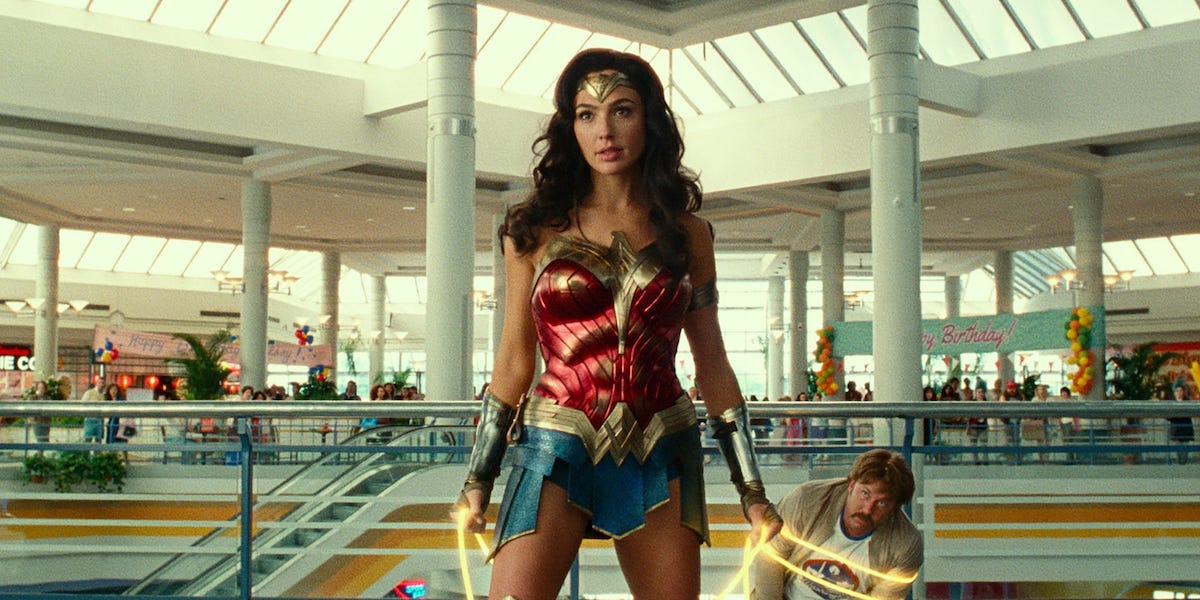 Gal Gadot in a still from Wonder Woman 1984