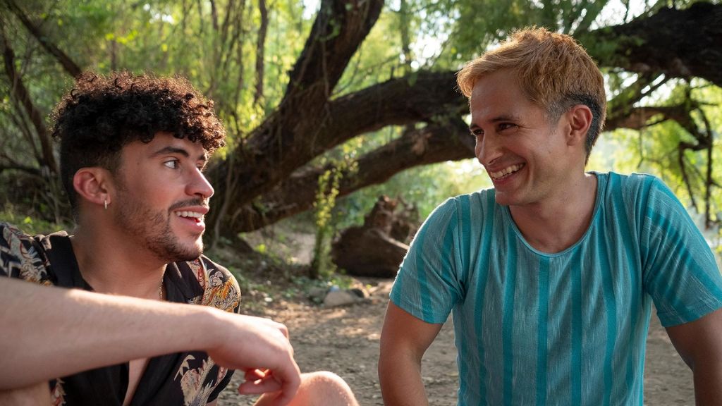 Gael García Bernal and Bad Bunny in Cassandro (2023) [Photo by Alejandro Lopez Pineda/Alejandro Lopez Pineda/© 2021 Amazon Cont - © 2022 Amazon Content Services LLC]