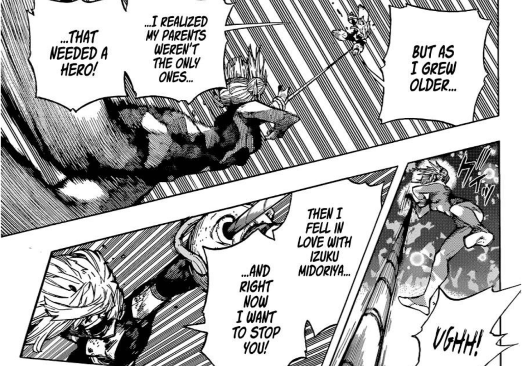 Uraraka admitting to her feelings for Deku in My Hero Academia