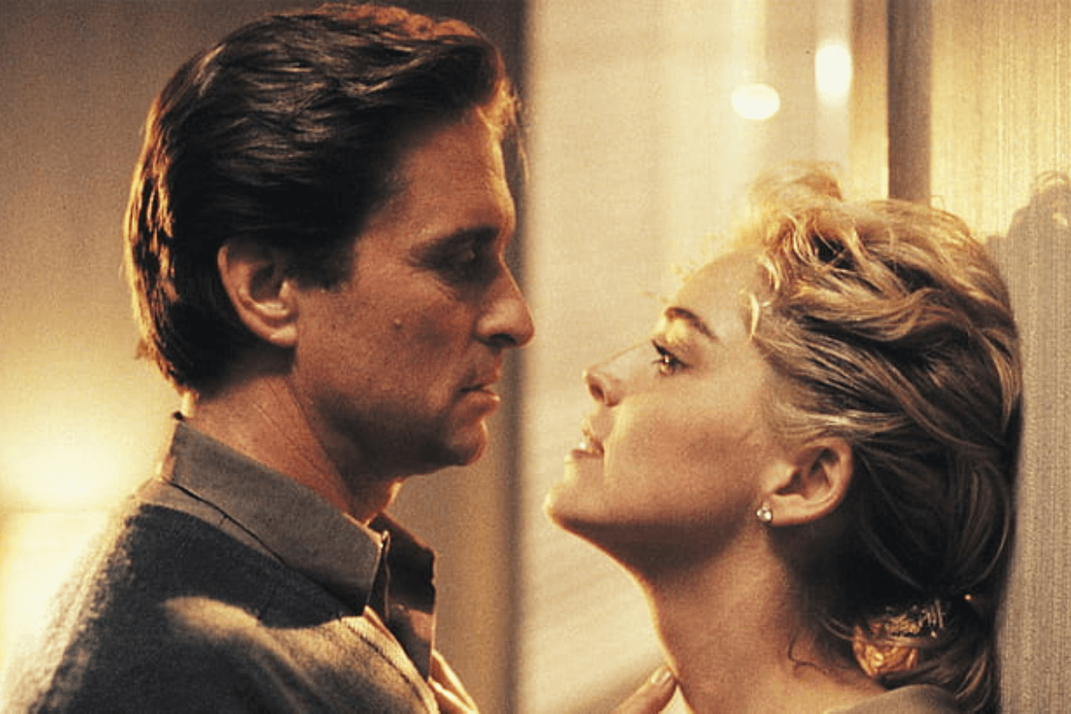 Michael Douglas and Sharon Stone in Basic Instinct