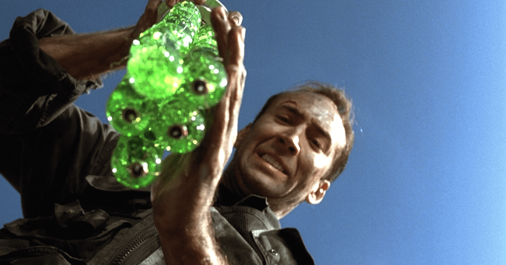 Nicolas Cage in a still from The Rock