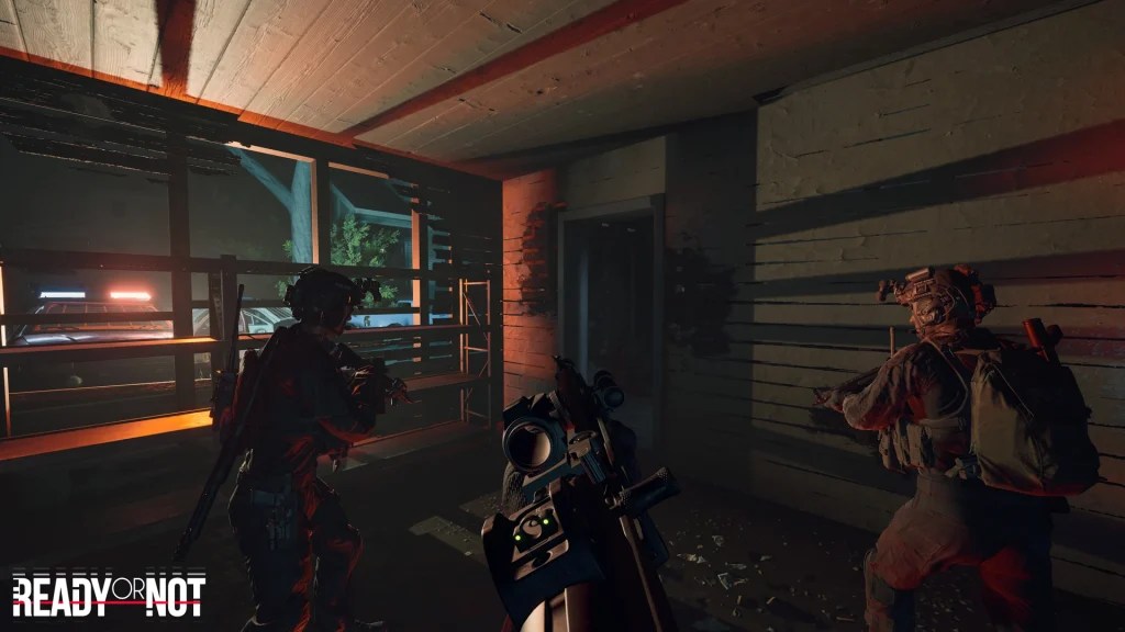 This is about as varied as the color palette gets in Ready or Not.