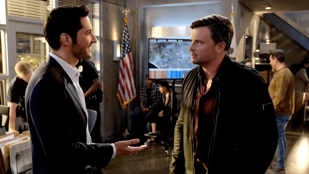 Tom Ellis and Tom Welling of Lucifer