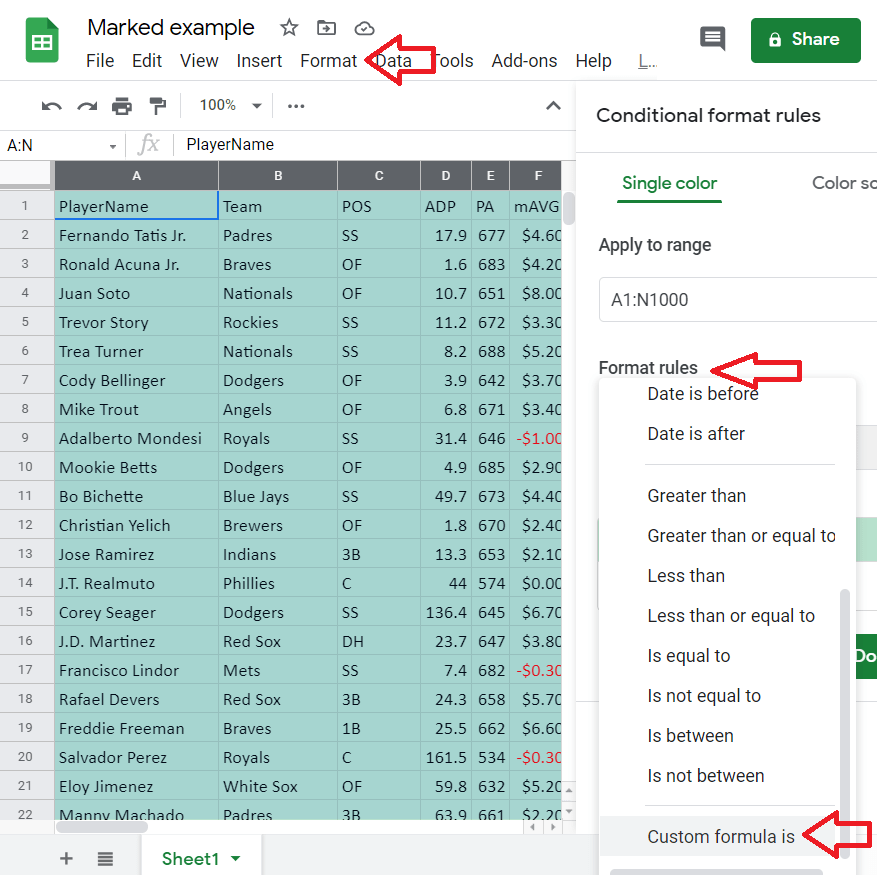 Simple Draft Tracking Spreadsheet RotoGraphs Fantasy Baseball