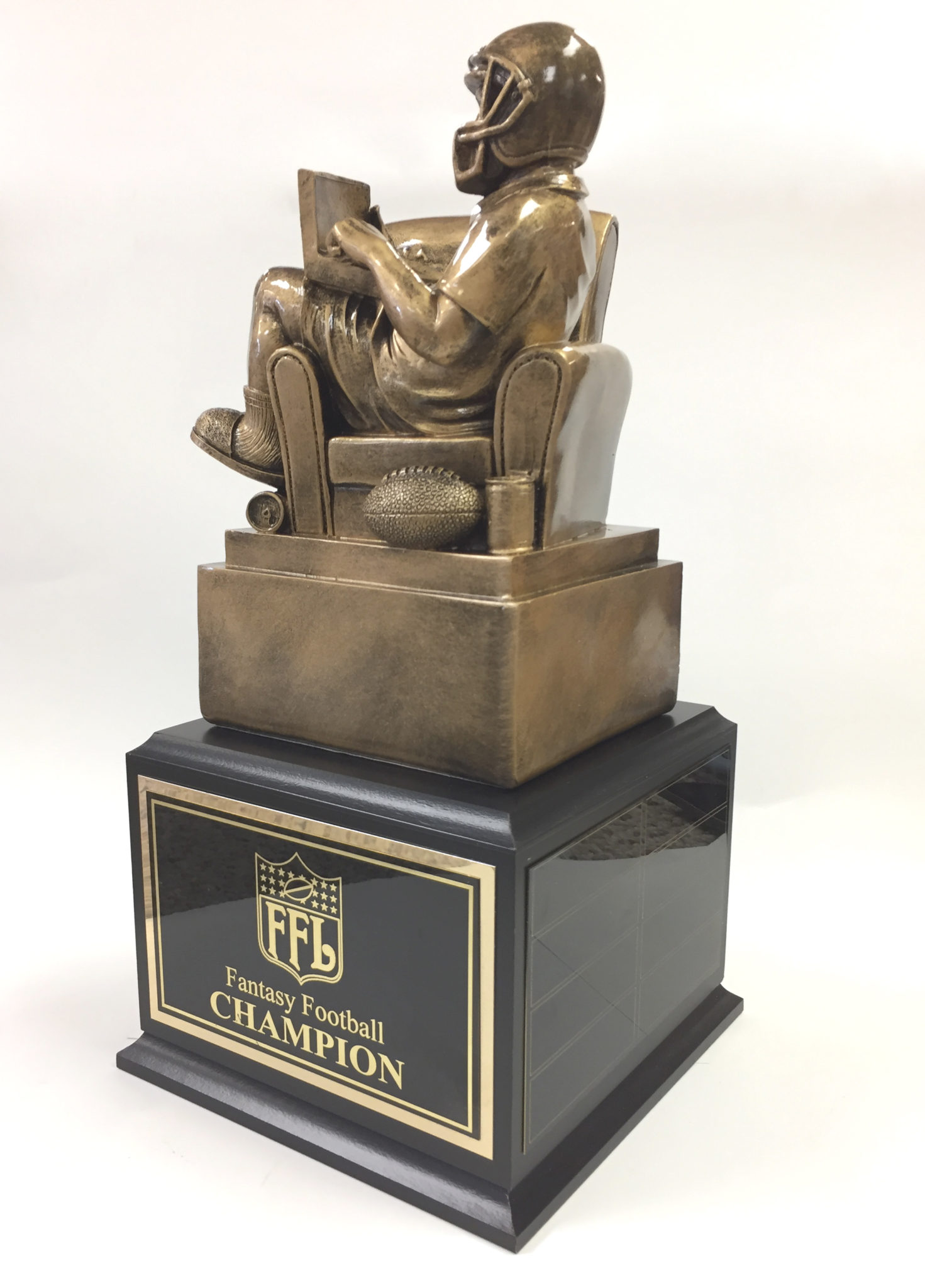 14.5 " Inch Tall Golden Armchair Quarterback on black base Fantasy