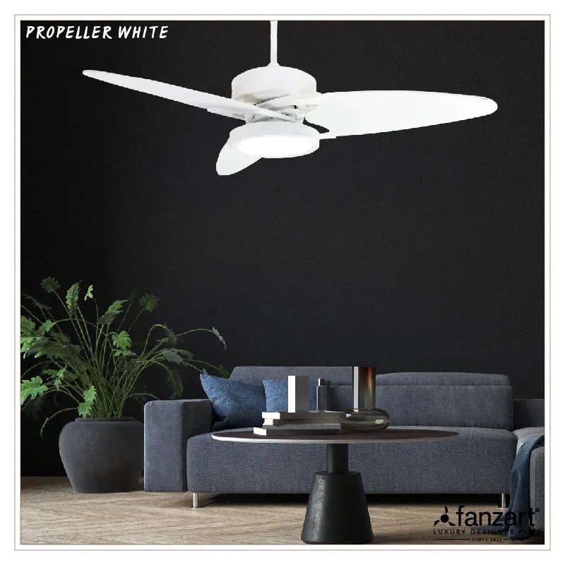 Fanzart Matte White Propeller Ceiling Fan