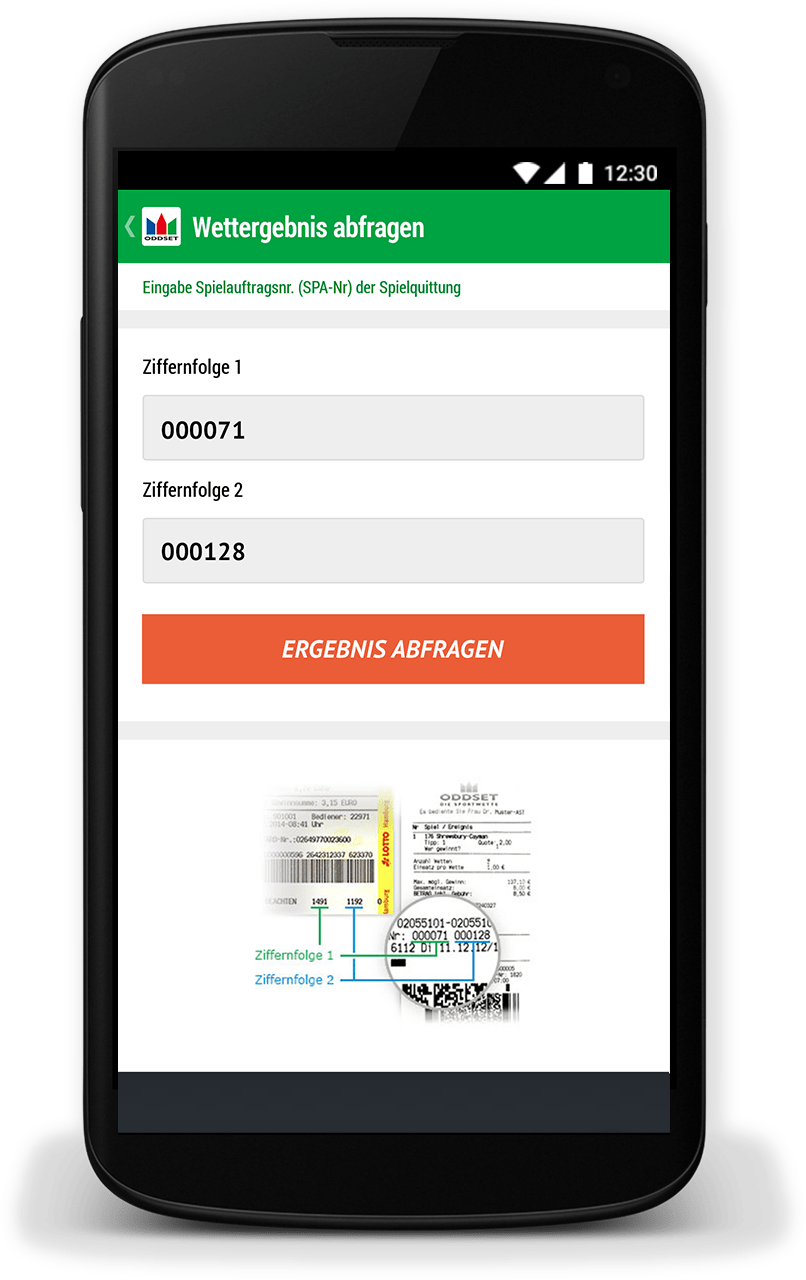 ODDSET Sport Mobile App Wettergebnisse ODDSET FANZONE