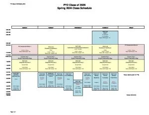 Schedule Of Classes Spring 2024 PY2 Class of 2026 Spring 2024 Weekly Schedule FAO UNC Eshelman School