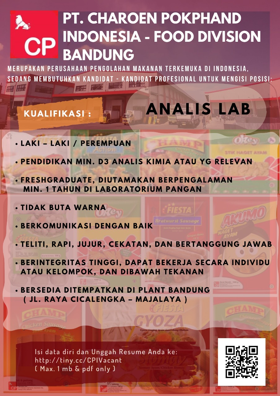 Lowongan Kerja PT.Charoen Pokphand Indonesia Fakultas Peternakan