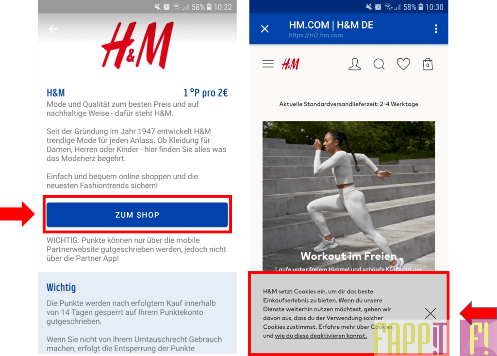 Mit der Payback App bei Online Shops wie H&M Geld sparen