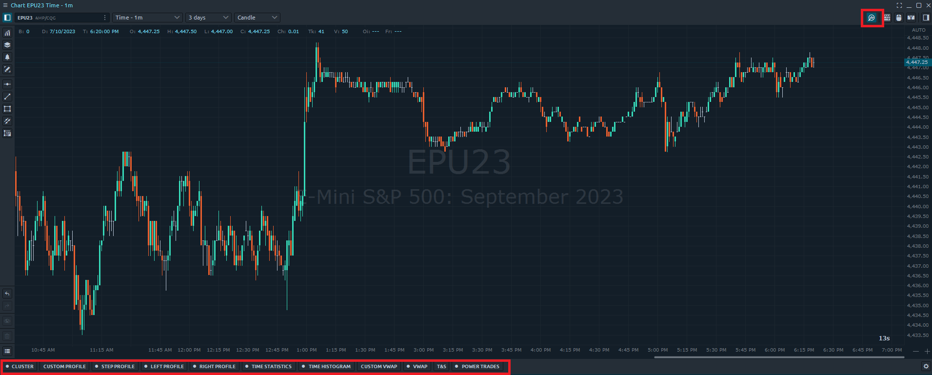 Quantower How to access market profile tools AMP Futures (USA) FAQ