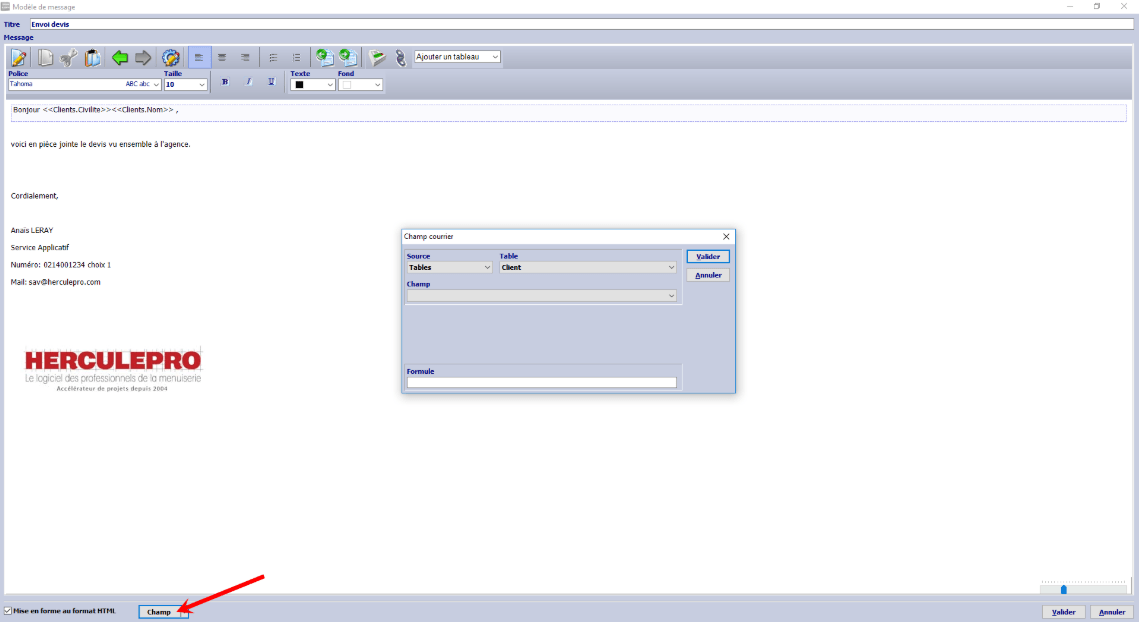 Envoi de mail HerculePro FAQ