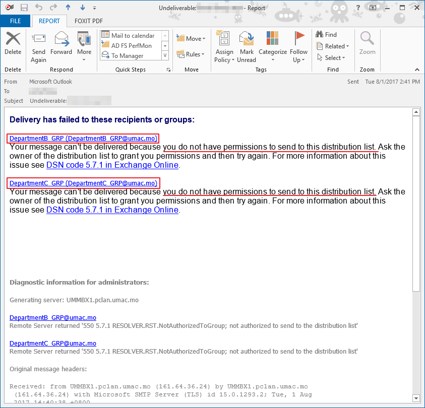Why can’t I send mass emails to one or more email groups of other