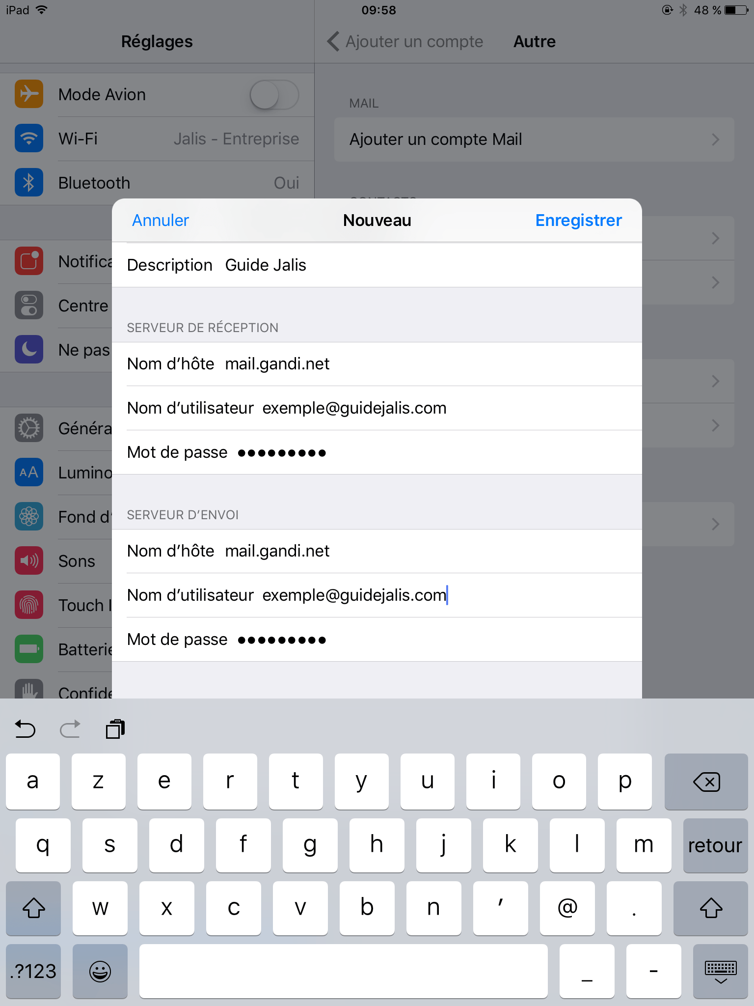 Paramétrer une adresse mail dans l’application Mail sur