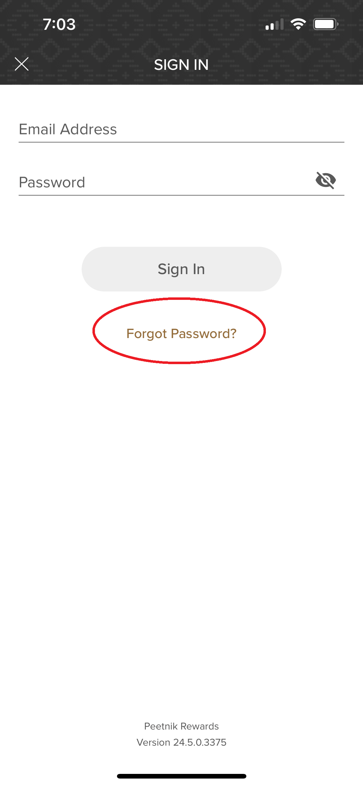 How do I reset my password? Peet's Coffee