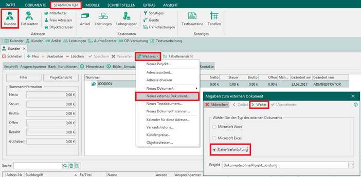 FAQ Externes Dokument (Word, PDF, .csvDatei) importieren / ablegen