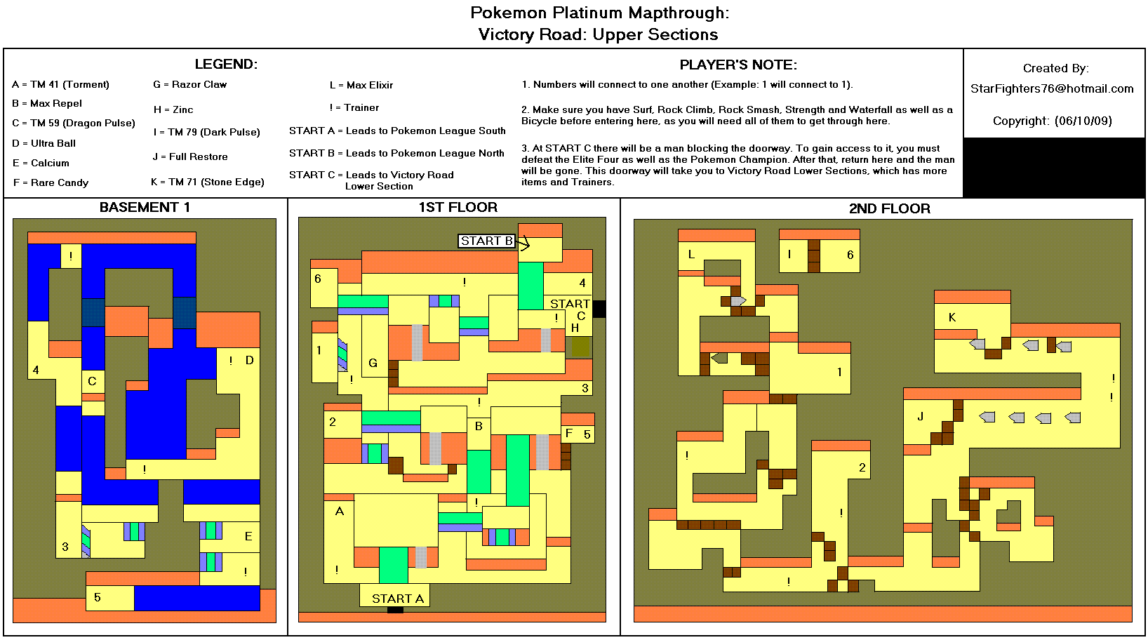 Pokémon Platinum Victory Road Upper Section Map (GIF) StarFighters76
