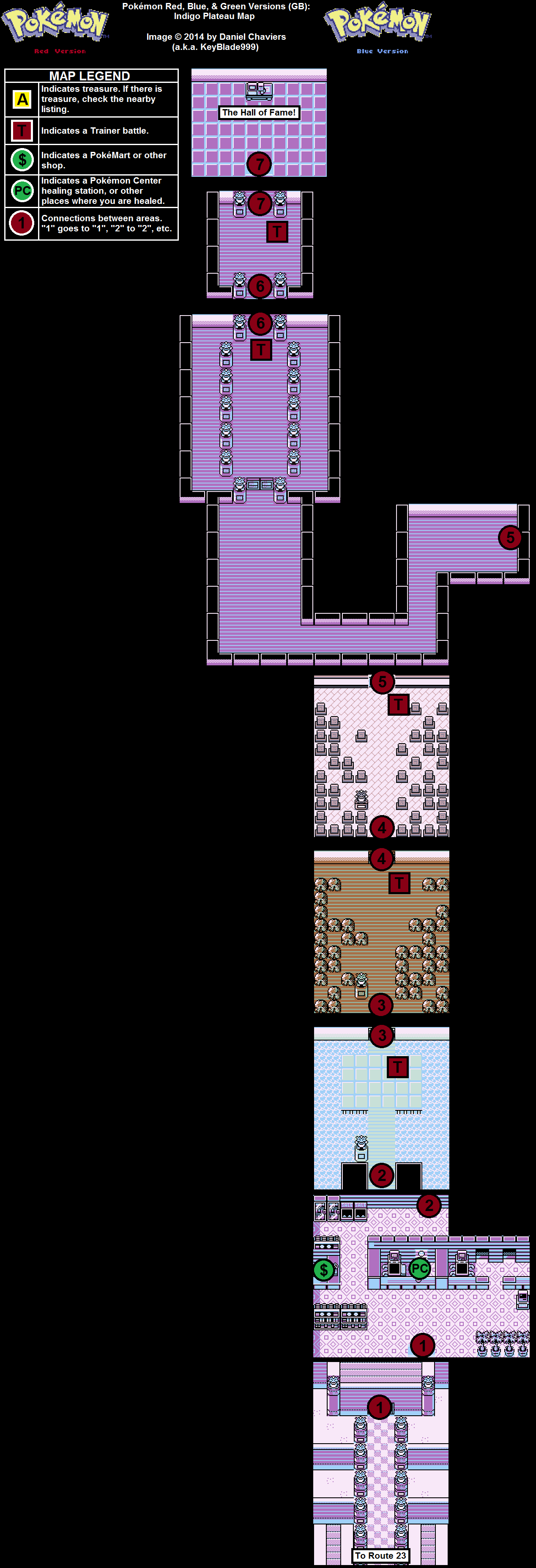 Pokémon Red / Blue Indigo Plateau Map (PNG) Neoseeker Walkthroughs