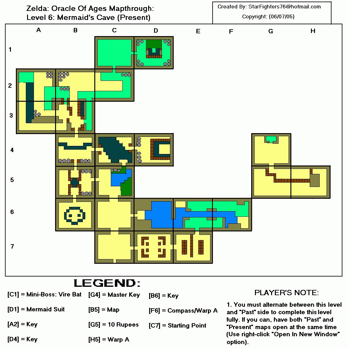 The Legend of Zelda Oracle of Ages Level 6 Mermaid's Cave (Present