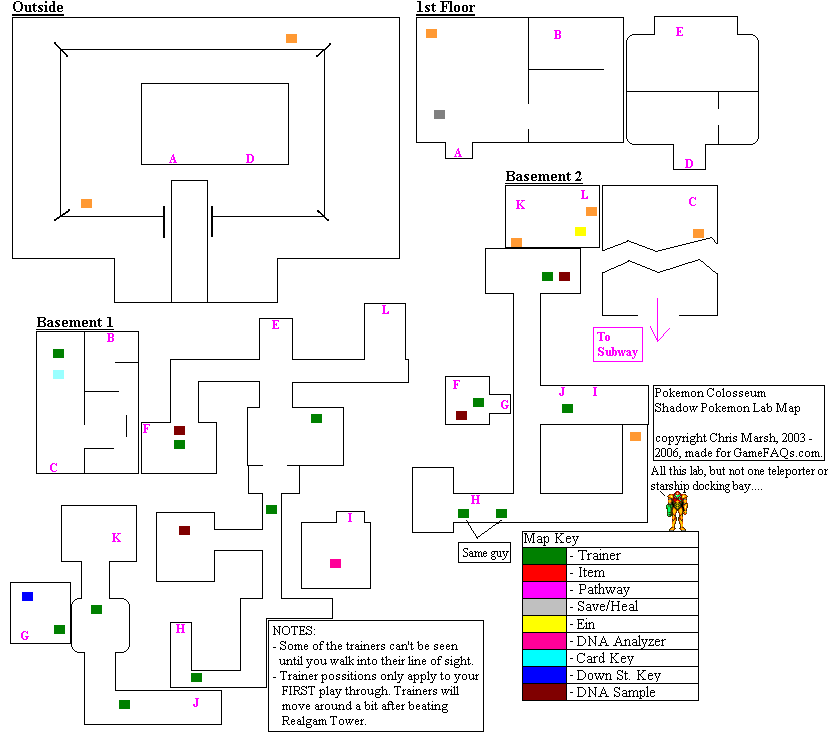 Pokémon Colosseum Shadow Pokemon Lab Map (GIF) Final Neoseeker Walkthroughs