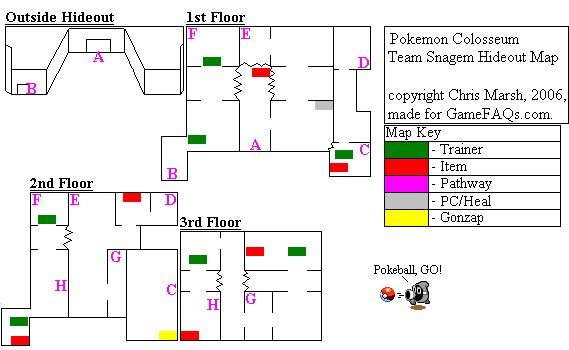 Pokémon Colosseum Team Snagem Hideout Map (GIF) Final Neoseeker Walkthroughs