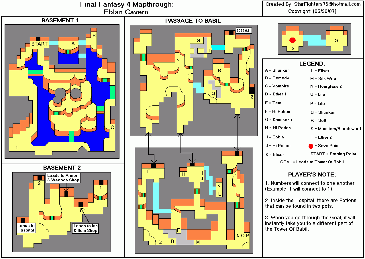 Final Fantasy IV Eblan Cave Map (GIF) StarFighters76 Neoseeker