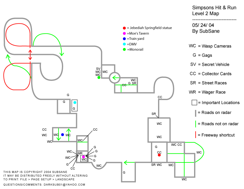 The Simpsons Hit & Run Game Maps IGN