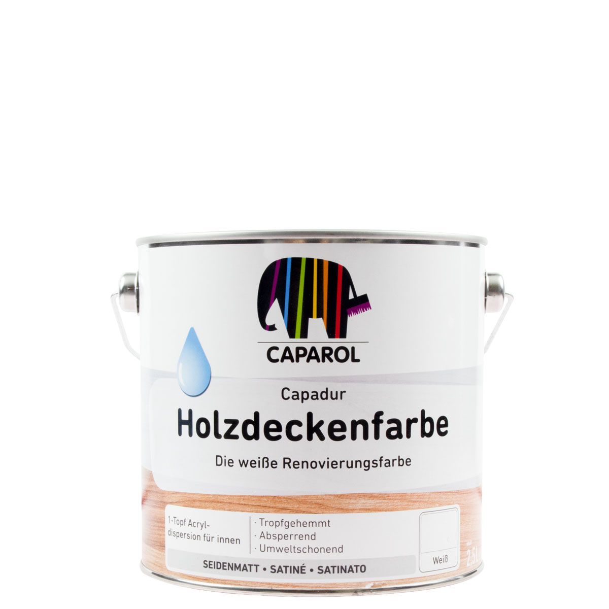 Caparol Capadur Holzdeckenfarbe weiß 2,5L, seidenmatt