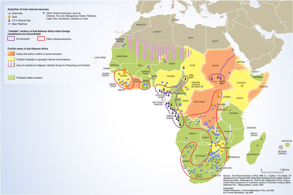 Map Of Africa Showing Mineral Resources Sub-Saharan Africa: Mineral Resources And Political Instability | Grid-Arendal